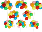 Rainbow Balloon Cluster Cake & Cupcake Decorative Topper & Pick - 8 Clusters Per Pack, 7 Inch Long