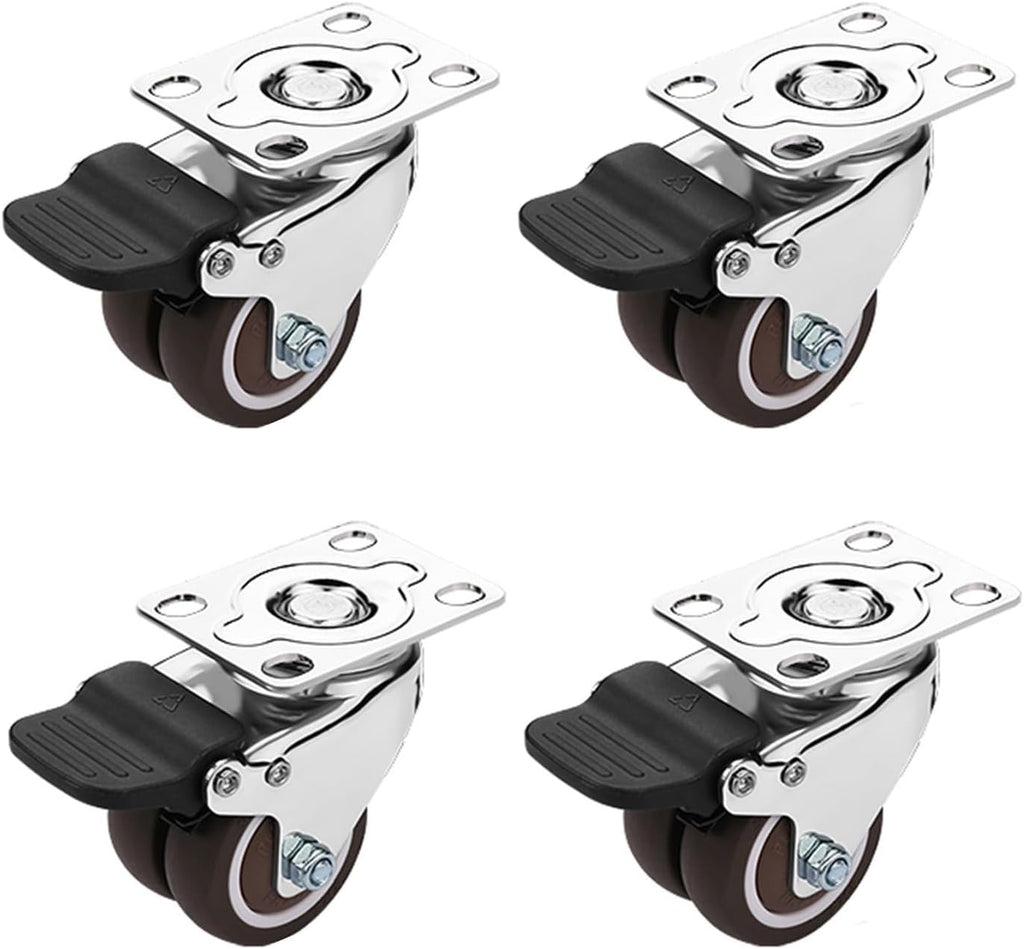 SBCC Universal Wheel Silent Wheel, Trolley Wheel with Brake, 1.5 Inch, 4 Casters (Color : C)