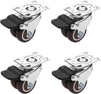SBCC Universal Wheel Silent Wheel, Trolley Wheel with Brake, 1.5 Inch, 4 Casters (Color : C)