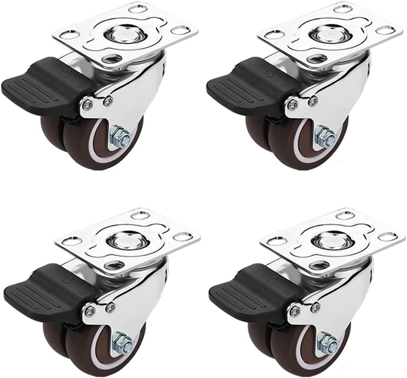 SBCC Universal Wheel Silent Wheel, Trolley Wheel with Brake, 1.5 Inch, 4 Casters (Color : C)