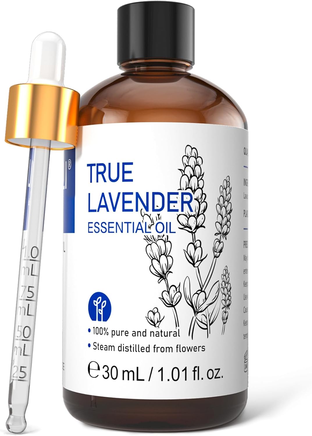 HIQILI Lavender Essential Oil 30mL - 100% Pure Undiluted for Diffuser, Sleep, Skin & Hair - Therapeutic Grade, GC/MS Tested, IFRA Certified