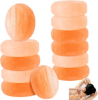 10 PCS Himalayan Round Massage Stone, Hand Carved Warm Cold Hot Message Stone for Therapy, Relaxing, SPA
