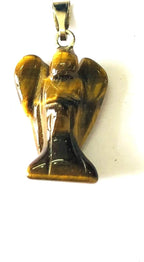 Tigers Eye 1 Inch Guardian Angel Pendant Crystal Fashion Jewelry Gift Gemstone Wellness Luck Energy Handcrafted Accessory