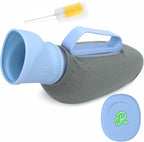 Portable Urinals for Men, 1200ml Nightglow Male Urinal with Upgraded Soft Rubber & Spill-Proof Lid – Large Capacity Pee Bottle Bed Pan for Elderly, Hospital, Travel, and Bedside Use
