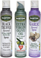 Mantova Spray 100% Extra Virgin Olive Oil Variety Set - Black Truffle | Garlic | 8 Fl. Ounce. (Pack Of 3) - Product Of Italy