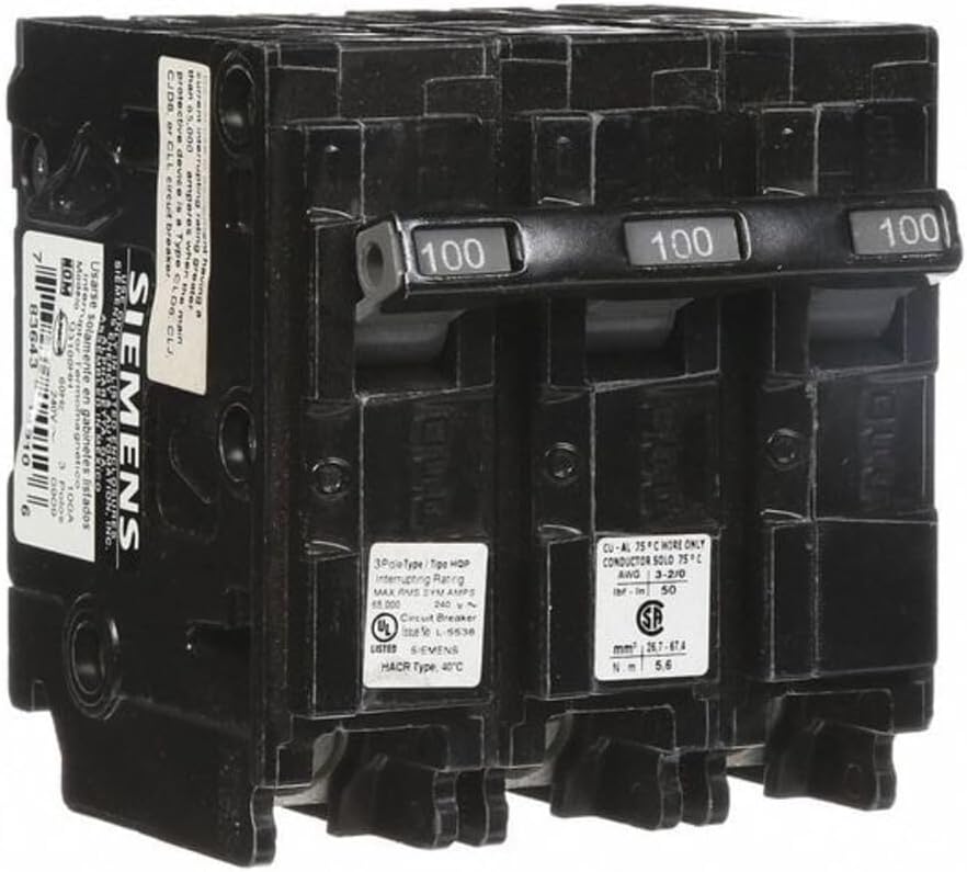 SIEMENS Q3100 100-Amp Three Pole Type QP Circuit Breaker