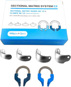 Dental Sectional Matrix System, Dental Sectional Contoured Matrices Refill Matrix Bands, Sectional Contoured Metal Matrices, Nickel Titanium Clamp Ring Resin Holder Clip Ring-C2
