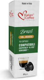 ITALIAN COFFEE FOR ESPRESSO LOVERS Italian Coffee capsules compatible with Verismo, CBTL, Caffitaly, K-fee systems (80 pods BRAZIL blend)