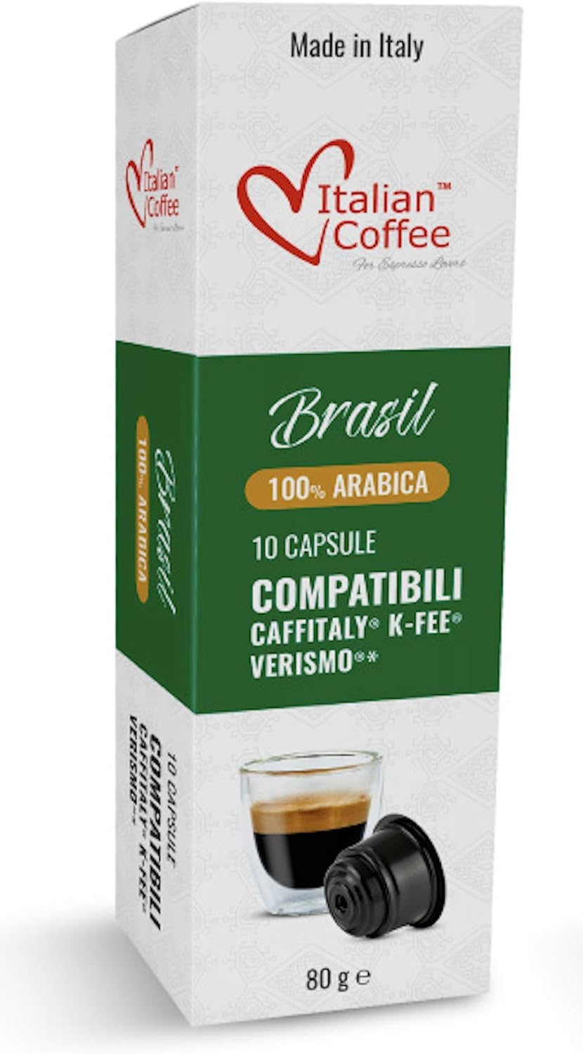 ITALIAN COFFEE FOR ESPRESSO LOVERS Italian Coffee capsules compatible with Verismo, CBTL, Caffitaly, K-fee systems (80 pods BRAZIL blend)