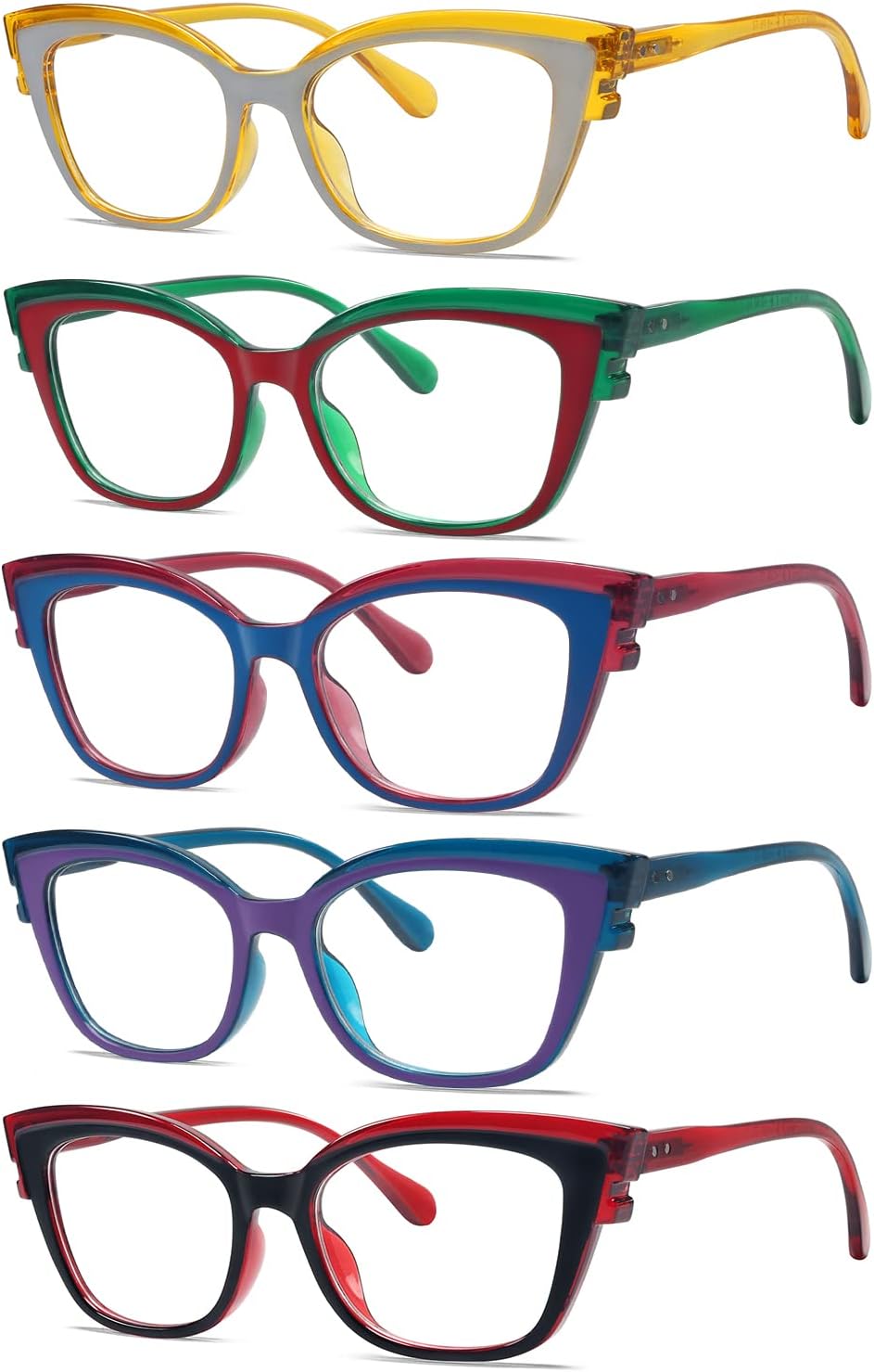 Eyekepper 5-pack Reading Glasses for Women Cat Eye Stylish Readers