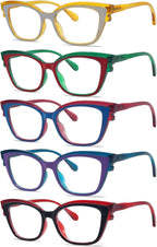 Eyekepper 5-pack Reading Glasses for Women Cat Eye Stylish Readers
