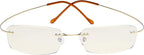 CessBlu Titanium Computer Glasses Reading Eyeglasses Frameless Readers Blue Light Filter
