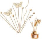 10Pack Reeds for Diffuser, Reed Fragrance Diffuser Flower Set, Reed Diffuser Stick, Fragrance Diffuser Replacement Rattan Stick, Rattan&Handmade Refill Replacement Sticks for House Bedroom Office