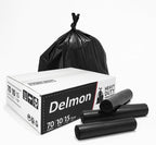 Delmon Trash Bags - 150 Bags / 10 Rolls Carton - 70 Gallons - Thick and Heavy Duty Trash Bag for Commercial, Home & Kitchen Use,Fits Toter Curbside Bins - W 43”, L 48”, Thickness 0.87MIL