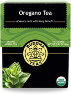 Buddha Teas - Organic Oregano Tea - Herbal Tea - For Health & Wellbeing - With Antioxidants & Minerals - Clean Ingredients - Caffeine Free - OU Kosher & Non-GMO - 18 Tea Bags (Pack of 1)