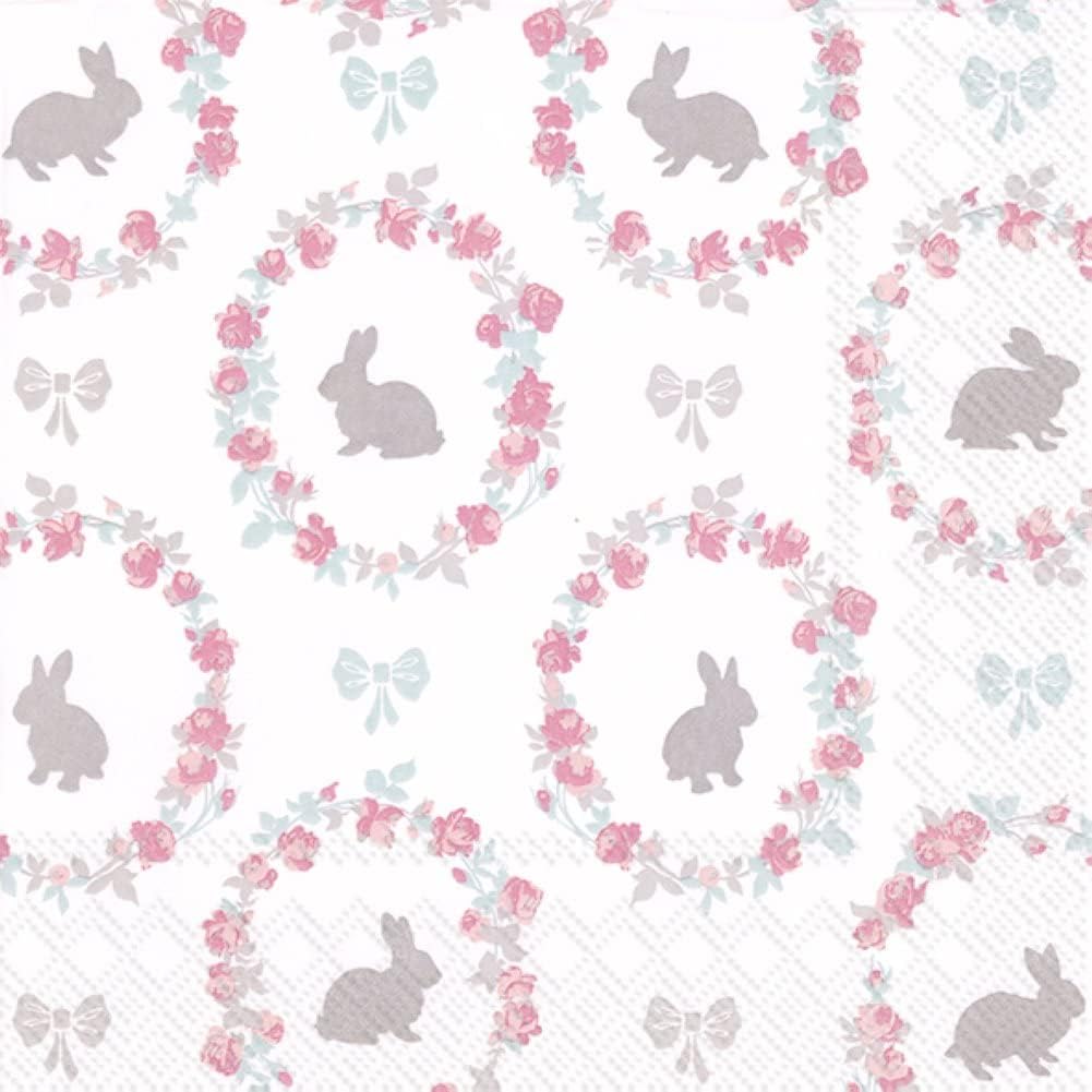 IHR 20 Luxury Paper Luncheon Napkins- Lovely Little Roses (Turquoise)