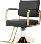Beauty Salon Chair 440lbs Capacity,360° Swivel Hydraulic Stylist Chairs for Salon, Adjustable Height 31.9-35.4in, for Home Barbershop(Black Gold)