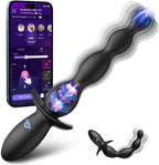 Anal Beads Prostate Massager - BEISAR Anal Vibrator Beginner-Friendly 10 Vibrating Butt Plug with APP Control, Flexible Soft Silicone Anal Toys Male Sex Toys for Men Women Couples Waterproof