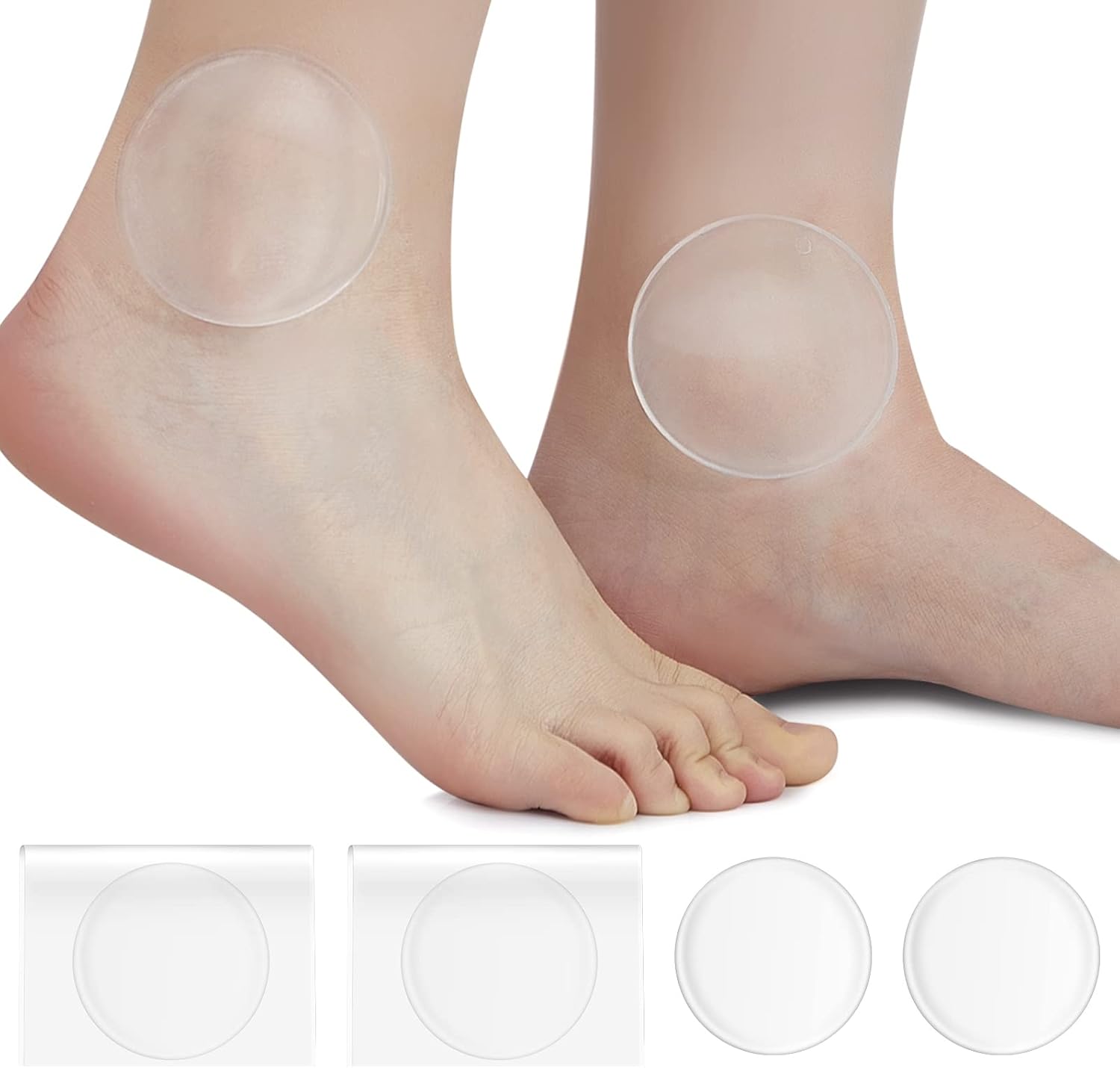 Sotiff 4 Pieces Hockey Ankle Gel Pads Skate Gel Discs for Boots Ankle Protector Brace Skate Accessories for Ice Riding Ski, 2.48 Inch