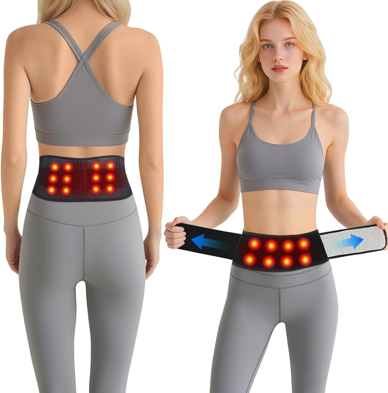 Heated Back Braces, Back Support Belt with Magnet, Self Heating Lower Support Back Braces for Lower Pain Relief, Adjustable Lumbar Support Belt for Herniated Disc,Sciatica,Scoliosis (L)