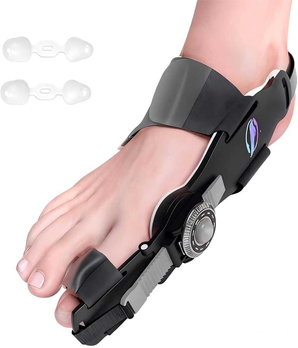 Bunion Corrector for Women & Men - Bunion Fix for Hallux Valgus Pain Relief with Non-Slip Big Toe Separator, Adjustable Big Toe Straighter, Bunion Splints Fits Left & Right Feet (Black 1Pcs)