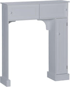 HOMCOM Over The Toilet Bathroom Cabinet, Freestanding Bathroom Storage Organizer with Adjustable Shelves, Toilet Rack, Gray