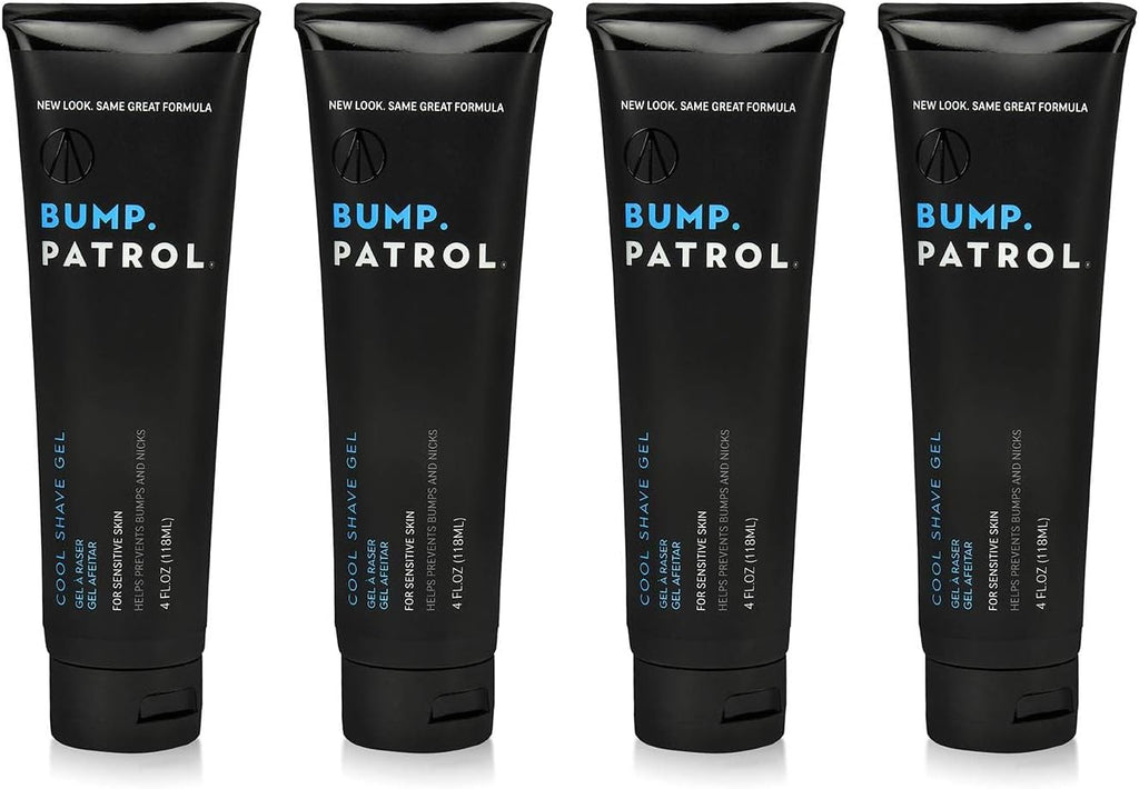 Bump Patrol Cool Shave Gel - Sensitive Clear Shaving Gel With Menthol Prevents Razor Burn, Bumps, Ingrown Hair - 4 Ounces 4 Pack