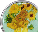 TopHomer Pill Box 3 Compartment Pill Container Holder Small Case Portable Tablet Organizer Travel Pillbox for Purse & Pocket(Famous Painting Sunflower)