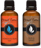 Eternal Essence Oils 2 Pack 30ml Premium Fragrance Oil - Sun & Sand and Honolulu Sun Type - for Candle, Soap Making, Aromatherapy, Diffusers, Home Care, & Humidifiers