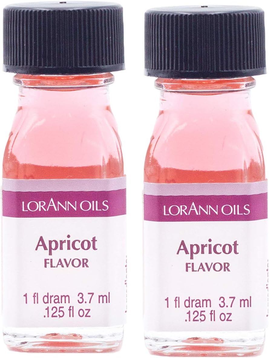 LorAnn Oils Super Strength Flavoring - Used For Candy Making, Flavoring, Baking, Hard Candy, & Flavor Oils - Bold, Natural Flavors 4X Stronger Than Extracts - Apricot, Pack of 2, 0.125 fl oz