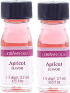LorAnn Oils Super Strength Flavoring - Used For Candy Making, Flavoring, Baking, Hard Candy, & Flavor Oils - Bold, Natural Flavors 4X Stronger Than Extracts - Apricot, Pack of 2, 0.125 fl oz