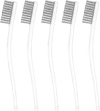 5 PCS Stainless Steel Wire Brushes, Heavy Duty Metal Bristle Cleaning Brush, for Cleaning Kitchen Gaps, Floor Drain, Hair Catch, Sink (White)
