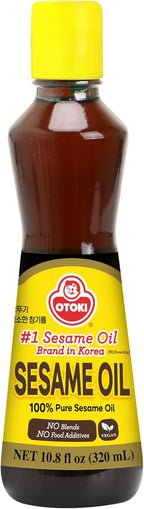 OTOKI 100% Pure Roasted Sesame Oil 320ml (10.82 fl oz) – Authentic Korean Toasted Sesame Seed Oil, Rich Nutty Flavor for Bibimbap, Vegetables & Soups