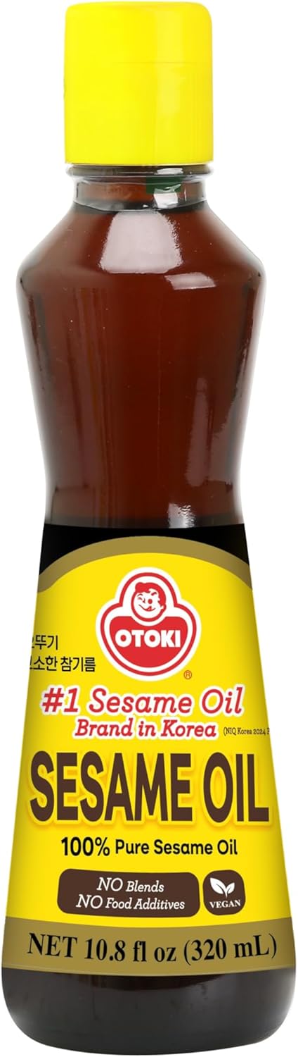 OTOKI 100% Pure Roasted Sesame Oil 320ml (10.82 fl oz) – Authentic Korean Toasted Sesame Seed Oil, Rich Nutty Flavor for Bibimbap, Vegetables & Soups
