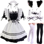 Japanese Maid Outfit Anime French Maid Apron Classic Lolita Fancy Dress Cosplay Costume for Halloween Party