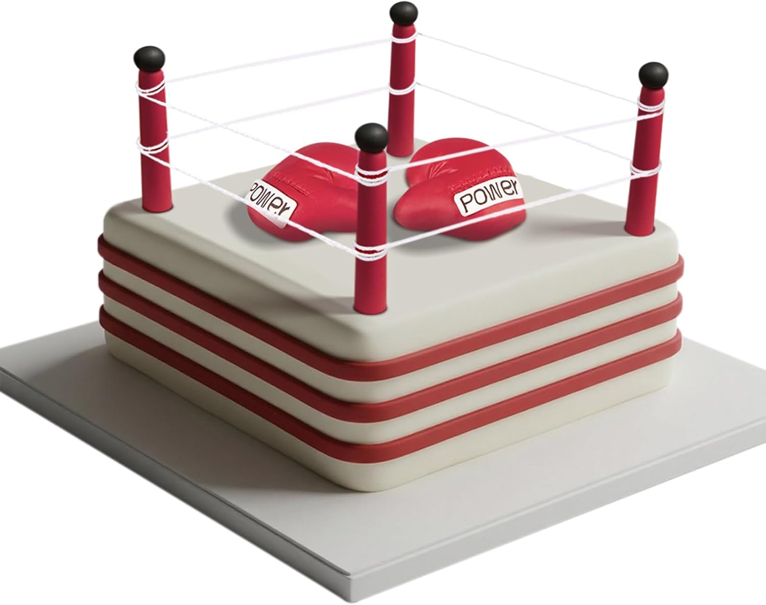 Hiboom Boxing Happy Birthday Cake Topper Boxing Glove Cake Decorations for Man Fight Sports Competition Style Birthday Party Supplies