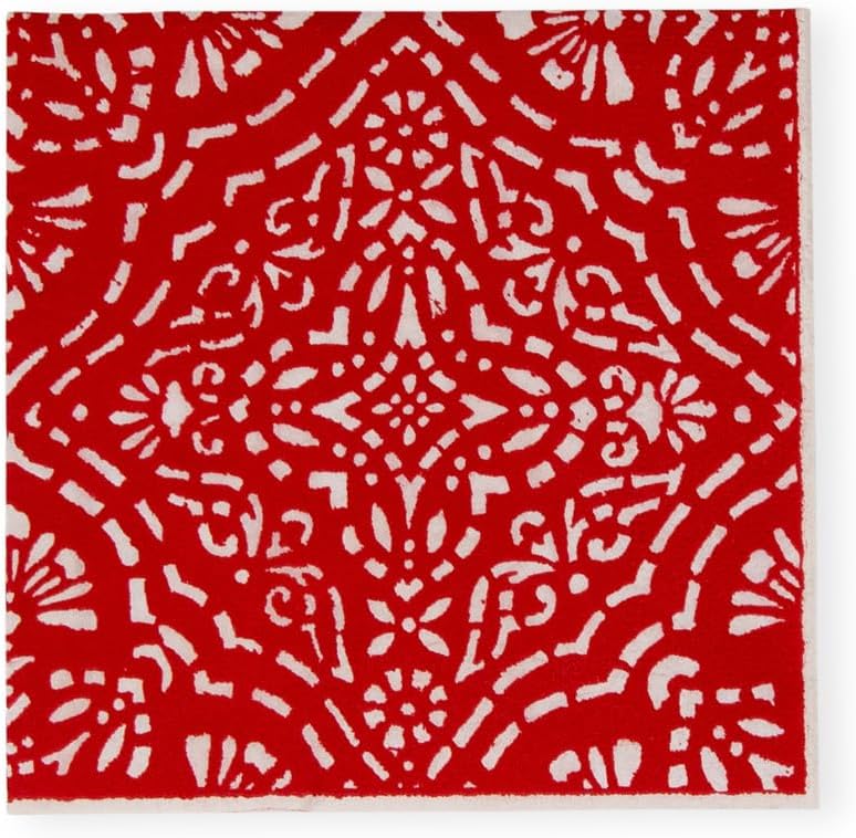 Caspari Annika Paper Cocktail Napkins in Red - 20 Per Package, 2 Packs