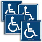 iSYFIX Handicap Signs Stickers Decal Symbol - 4 pack, 6x6 inch - ADA Compliant - Disable Wheelchair Sign, Disability Sticker, Premium Self-Adhesive Vinyl, Laminated, Indoor & Outdoor