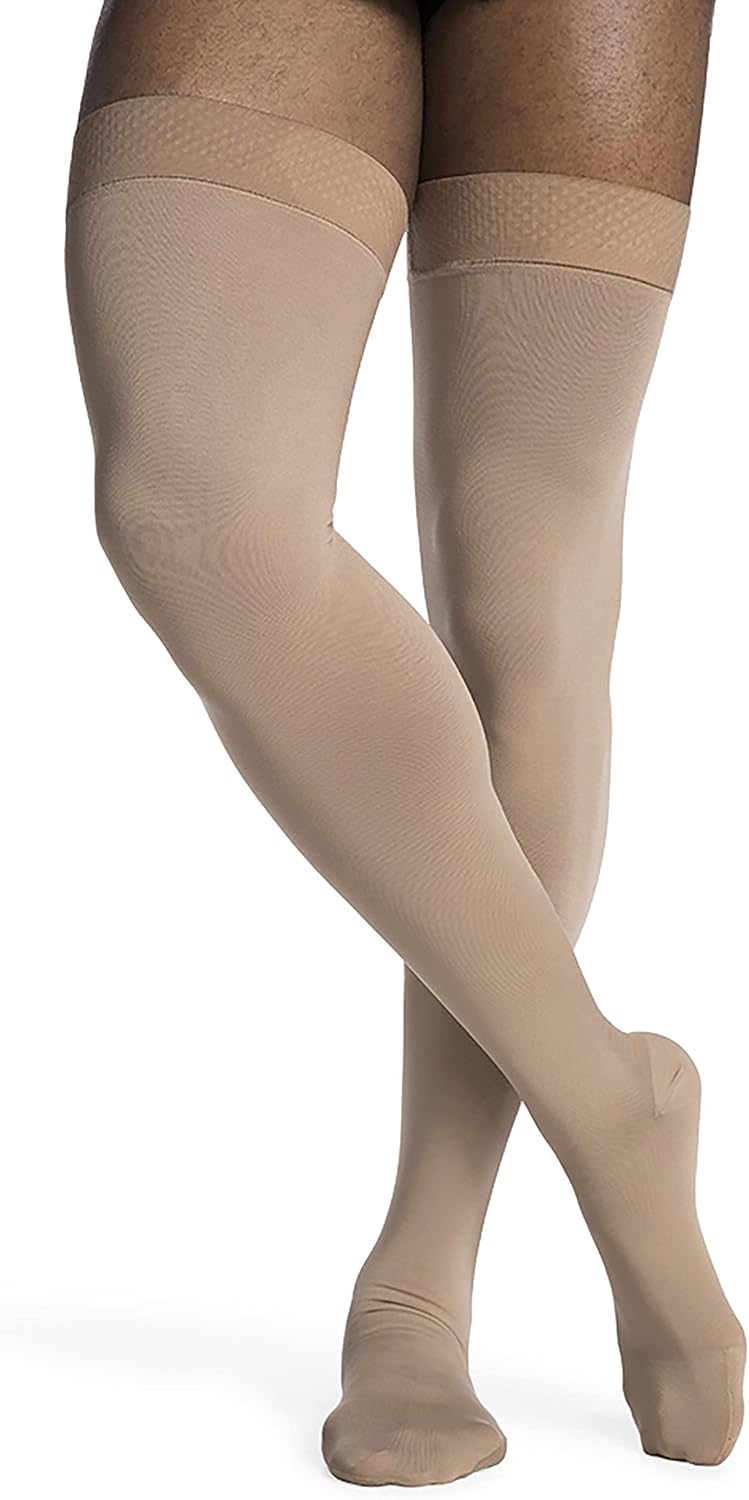 Sigvaris Men’s DYNAVEN Closed Toe Thigh-Highs w/Grip-Top 20-30mmHg - Medium Long - crispa
