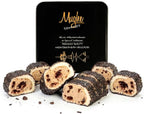 Mughe Gourmet Turkish Delight Gift Tin with Chocolate Cookie Crumble Filling - 350g/0.77 Lbs Premium Rolled Lokum