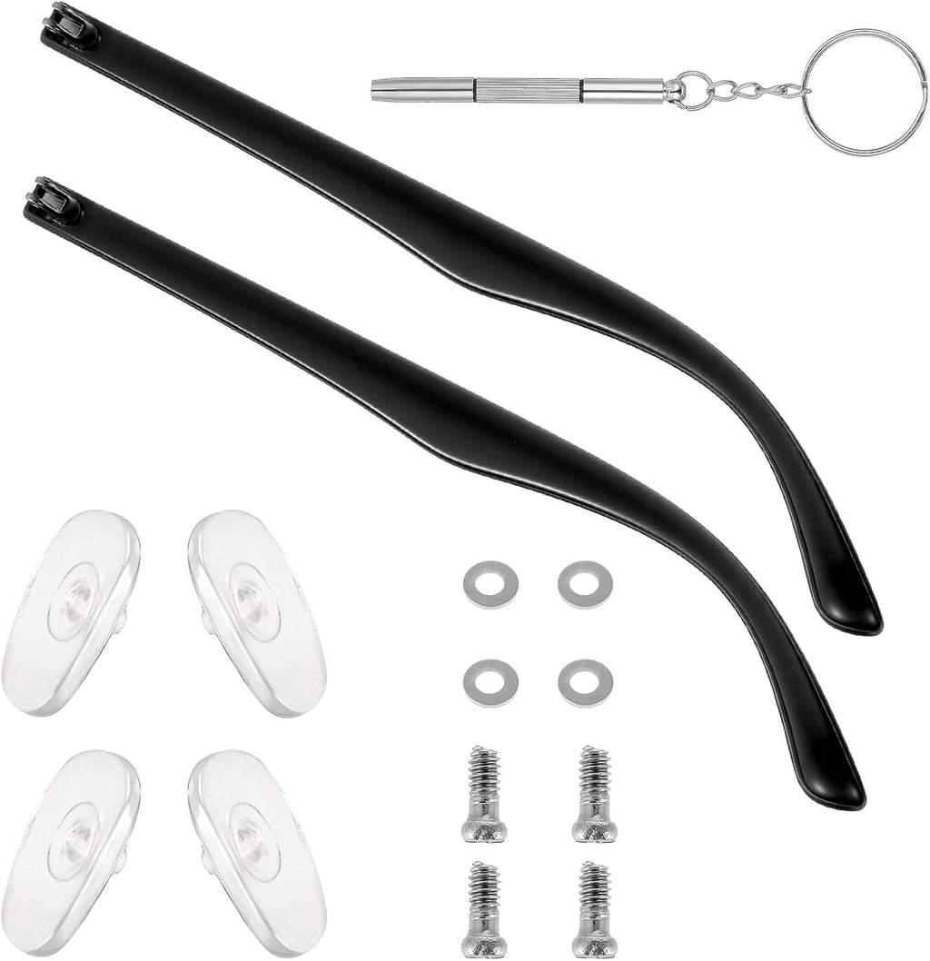 1 Pair Metal Glasses Arm Replacement, Universal Glasses Repair Kit with Screws, Eyeglasses Tightening Kit with Screws Washers Screwdrivers DIY Temples Glass Accessories