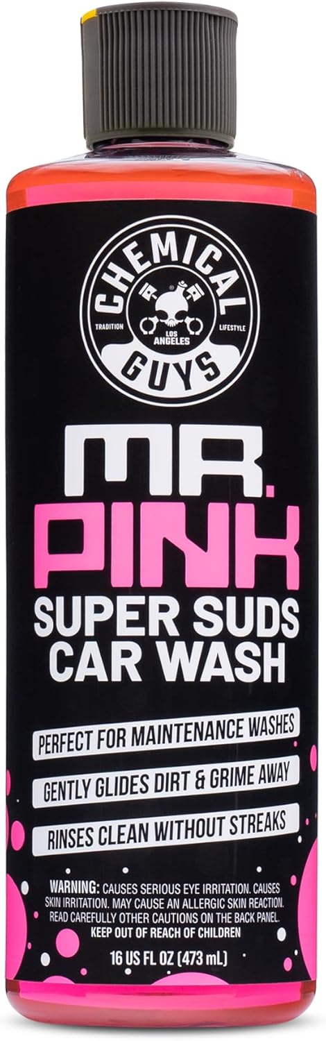 Chemical Guys Mr. Pink Car Wash Soap - 16 oz Super Suds Foaming Car Wash Soap for Cannon, Blaster, or Bucket Washing - pH Balanced, Safe on Wax, Sealant, Ceramic, and Clear Coat Finishes