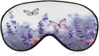 Lavender Flower Background with Butterflies And Flowers Sleep Mask Eye Mask for Sleeping Breathable Blackout Sleeping Masks with Adjustable Strap Soft Eye Cover Comfortable Blindfold Eyeshade for Nigh