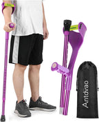 Folding Crutch (x1 Unit) Forearm Crutch Anti-Drop Cuff Reduces the Hassle of Picking Up Forearm Crutch，Comfortable Grip and Wear-Resistant, Non-Slip Forearm Crutch (Single Violet)