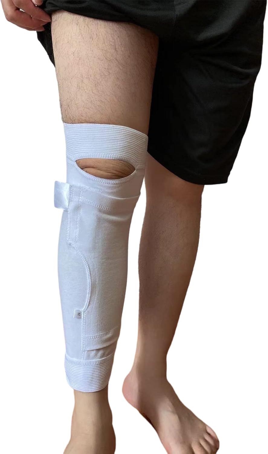 Catheter Leg Bag Holder Calf Catheter Leg Strap Urinary Drainage Tube Holder Catheter Stabilization Device Anti Slip Anti Irritation Catheter Holder Elastic Calf Catheter Brace (M)