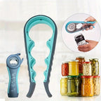 2 Pack 4-in-1 Multi-Function Jar Opener for Seniors, Anti-Slip Ergonomic Lid Opener Gripper & Bottle Opener for Weak Hands, Easy-Grip Tool with Comfort Handle, Durable Plastic Kitchen Gadget