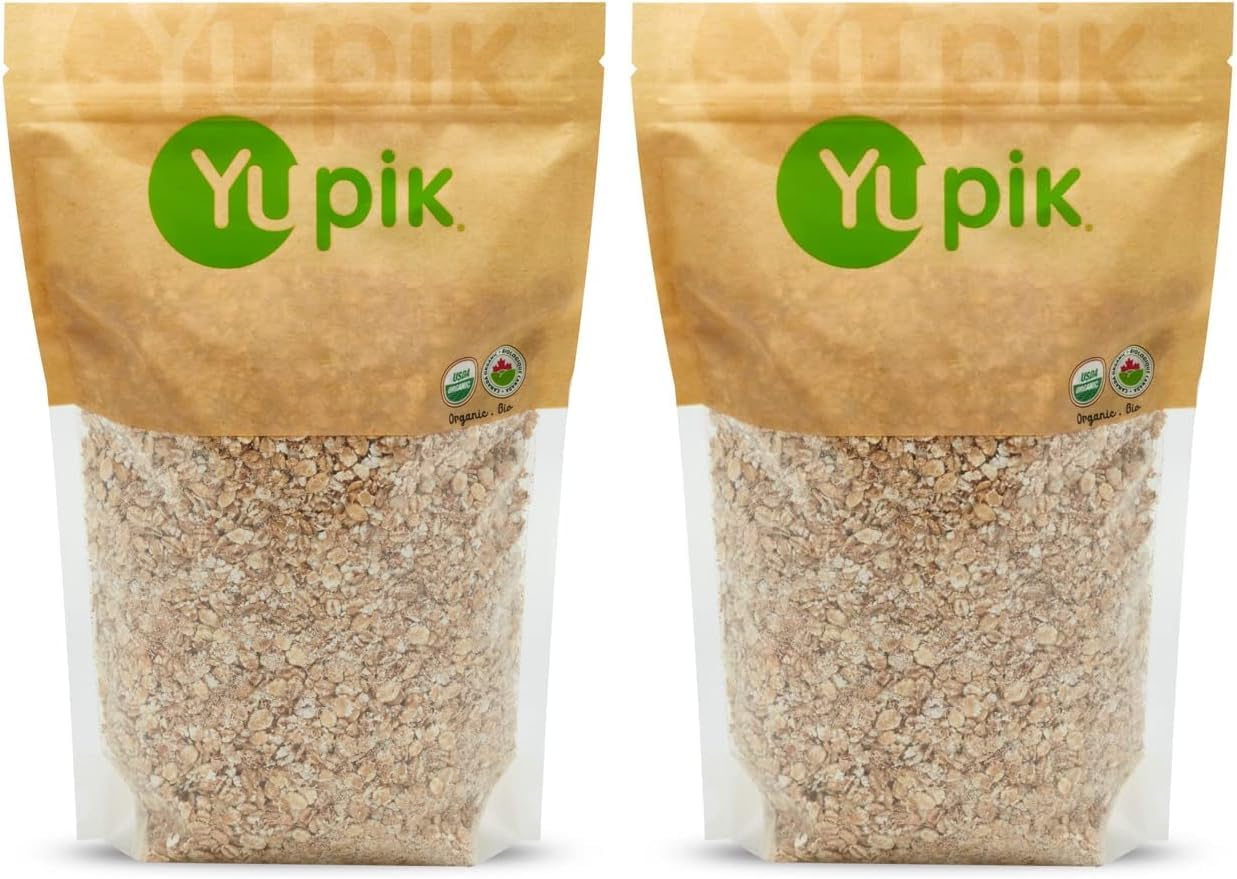 Yupik Organic Barley Flakes, 2.2 lb, Non-GMO, Vegan (Pack of 2)