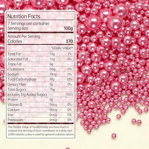 Rose Gold Pearl Sugar Sprinkles for Cake Decorating, 150g/5.29oz Mix Size, Candy Pearl Sprinkles, Pearl Cake Decorations, Cupcake, Cookie, Foodgrade Topper, Wedding Party Supplies