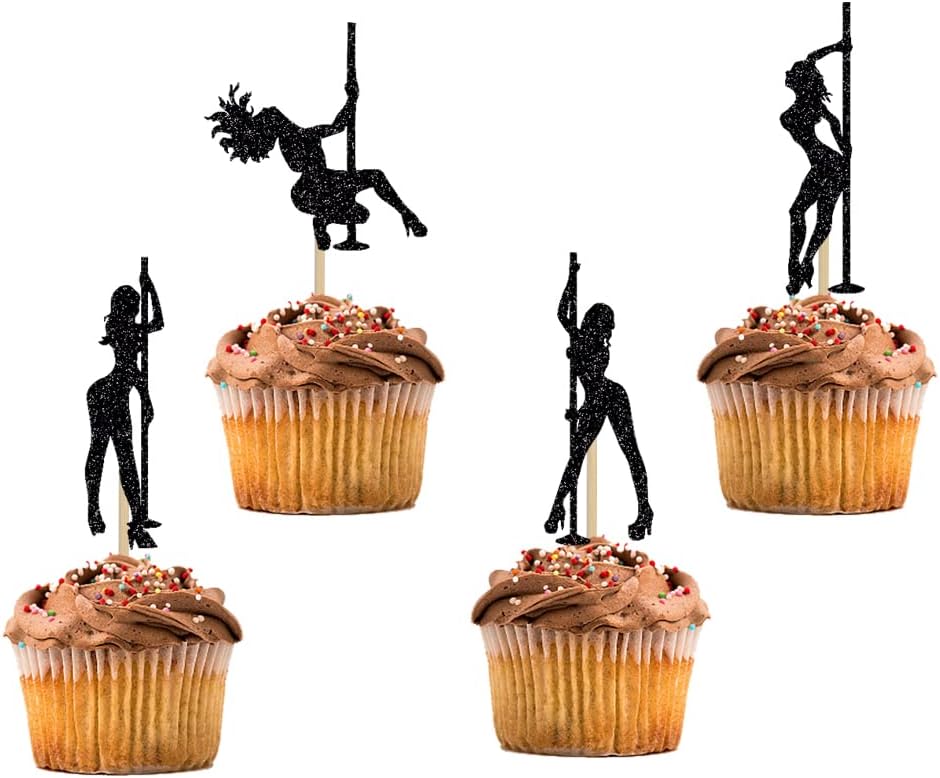 12 Piece Pole Dance Girl Cupcake Toppers Pole Dancing Themed Cupcake Toppers Pole Dancing Happy Birthday Party Supplies Decorations