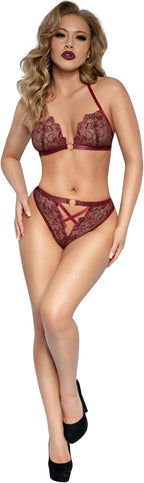 Dreamgirl Lace Bra and Criss-Cross Panty Set